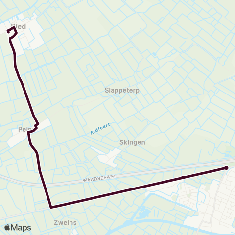 Arriva Ried - Dronryp, Hoek Dronryp map