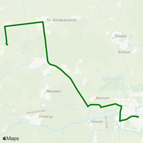 Arriva Minnertsga - Leeuwarden map