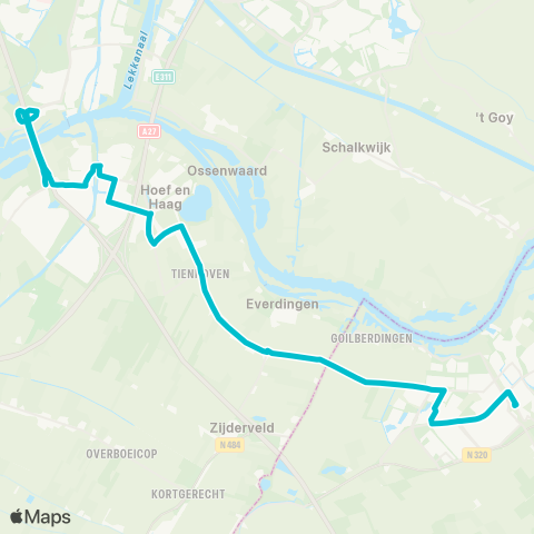 Arriva Culemborg - Vianen map