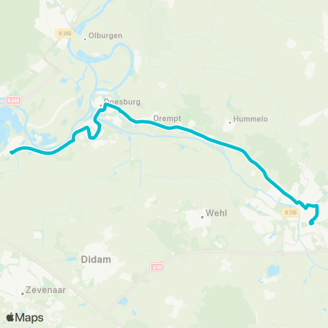 Arriva Giesbeek - Doetinchem map