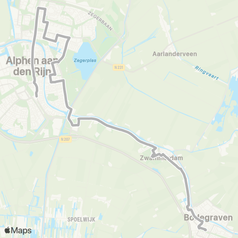 Arriva Bodegraven - Alphen aan den Rijn map