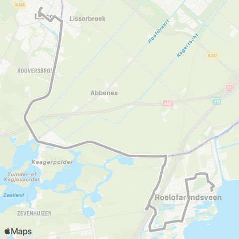 Arriva Roelofarendsveen - Lisse map