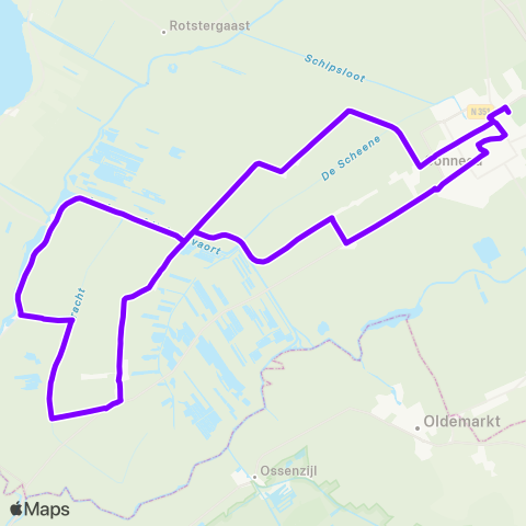 Arriva Wolvega - Scherpenzeel v.v. map