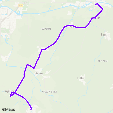 Arriva Franeker - Witmarsum map