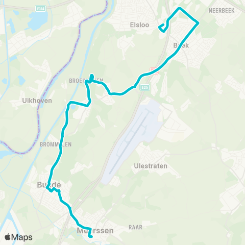 Arriva Beek-Elsloo via Geulle - Meerssen map