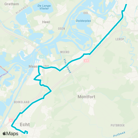 Arriva Roermond via Linne - Echt map