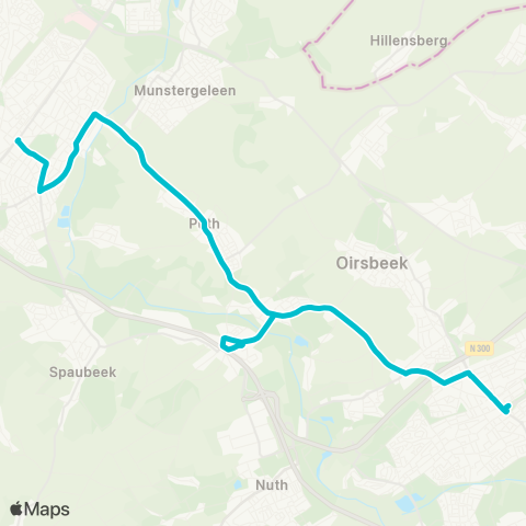 Arriva Hoensbroek via Schinnen - Geleen map