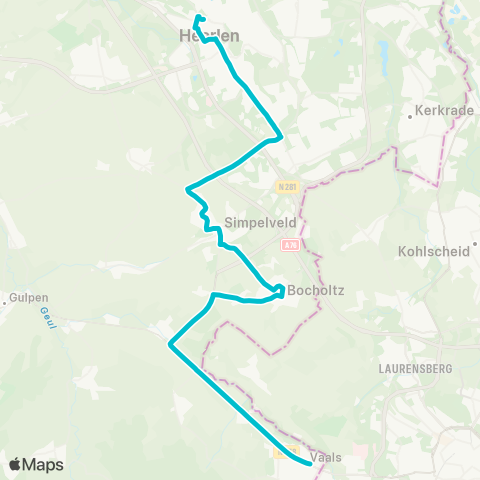 Arriva Heerlen via Simpelveld - Vaals map