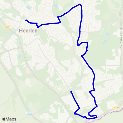 Arriva Heerlen via Landgraaf - Parkstad Stadion map