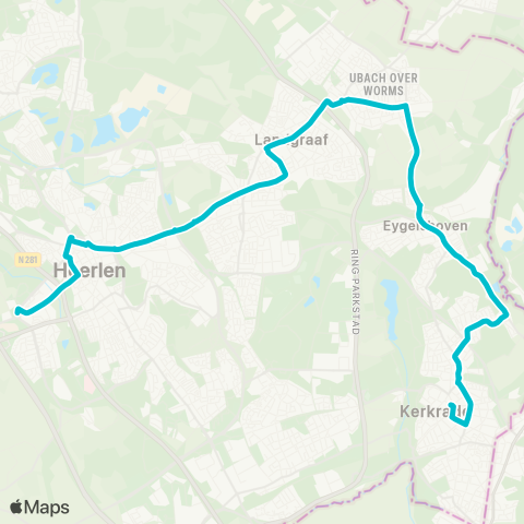 Arriva Kerkrade via Eygelshoven - Zuyd Hogeschool map