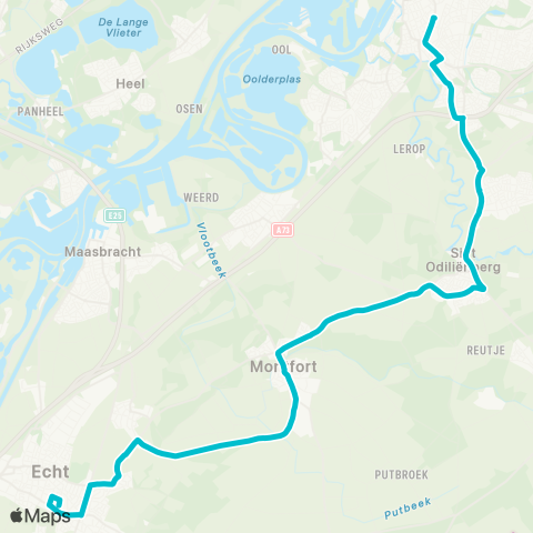 Arriva Roermond via Montfort - Echt map