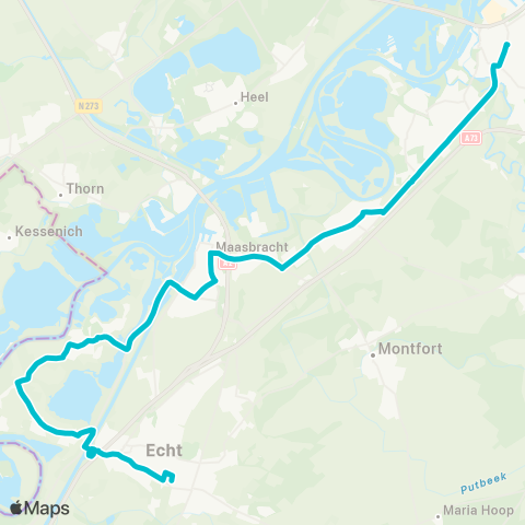 Arriva Roermond via Stevensweert - Echt map