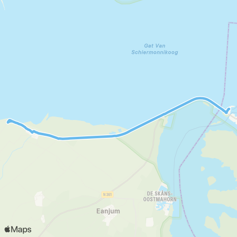 Arriva Moddergat - Lauwersoog, Veerhaven map