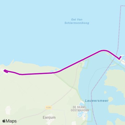 Arriva Paesens - Lauwersoog, Veerhaven map