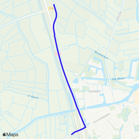 Arriva Idaerd, Rijksweg - Grou, Station map