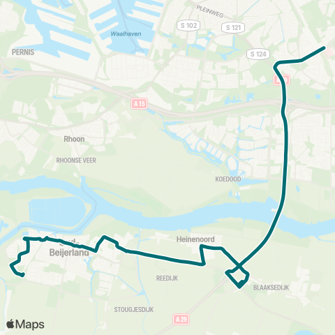 Connexxion Oud-Beijerland - Rotterdam Lombardijen map
