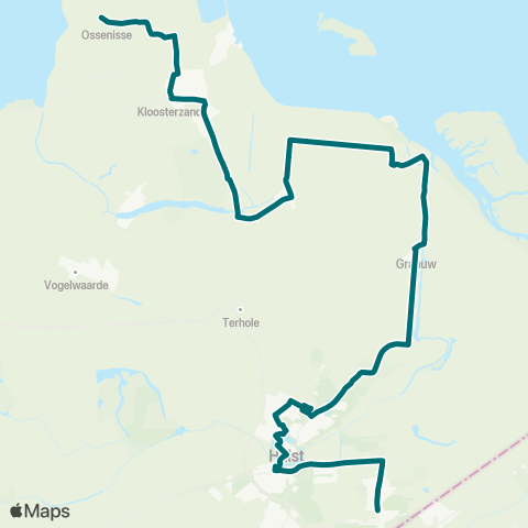 Connexxion Ossenisse - Clinge map