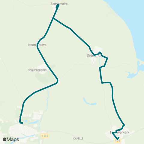 Connexxion Nieuwerkerk - Zierikzee via Dreischor map