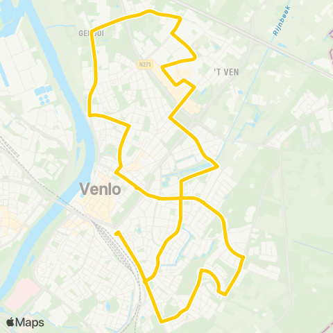 Arriva Venlo Station via Stalberg - Venlo Station. map