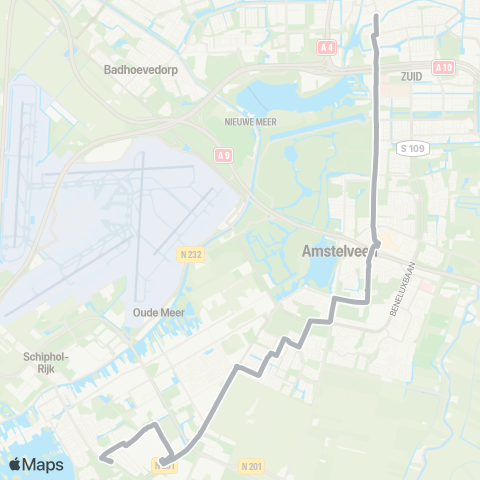 Connexxion Amsterdam Elandsgracht - Aalsmeer Busstation map