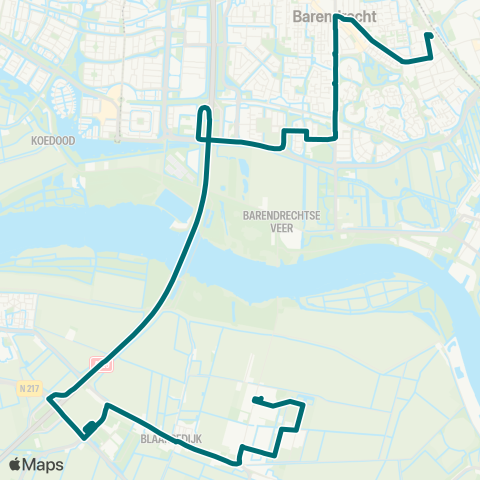 Connexxion Heinenoord - Barendrecht map