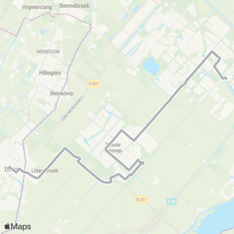 Connexxion Lisse Centrum - Hoofddorp Station map