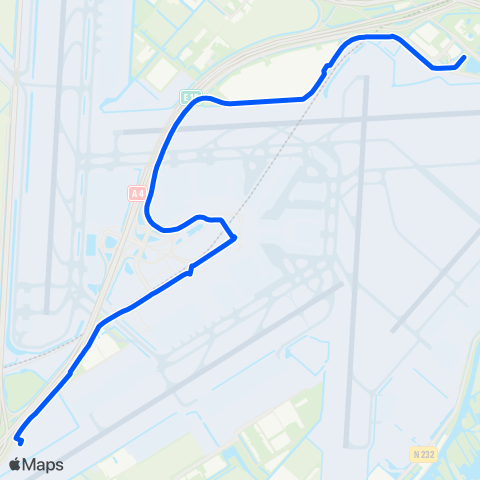 Connexxion Schiphol Knooppunt Noord - Schiphol P30 map