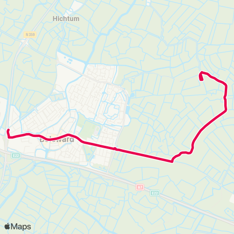 Arriva Hartwerd - Bolsward, Busstation Twibaksdyk map