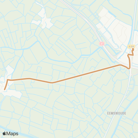 Arriva Exmorra - Bolsward, Twibaksdyk map