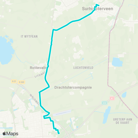 Arriva Surhuisterveen - Drachten, Transferium Oost map