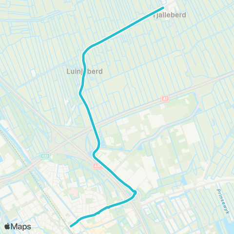 Arriva Tjalleberd - Heerenveen Busstation map