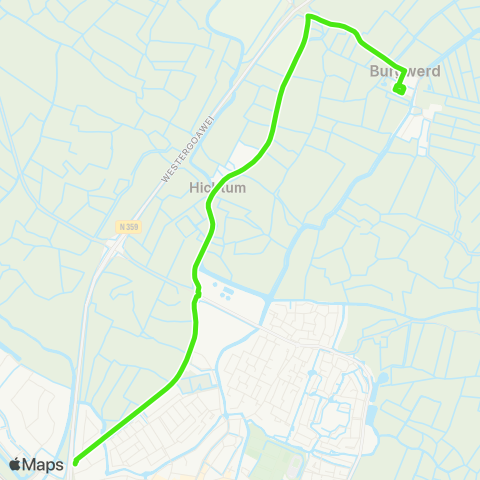 Arriva Burgwerd, de Opfeart - Bolsward, Twibaksdyk map