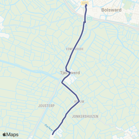 Arriva Dedgum - Bolsward, Busstation Twibaksdyk map