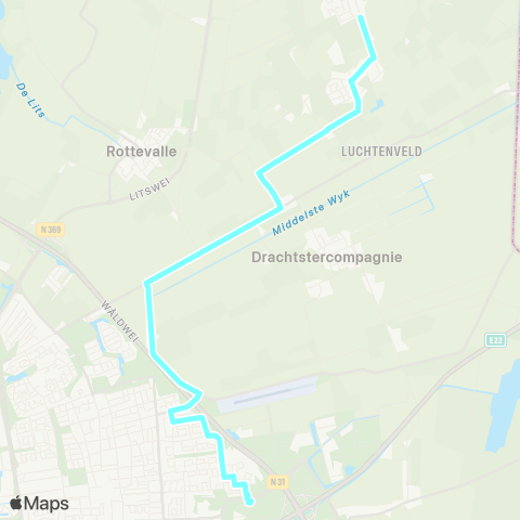 Arriva Boelenslaan - Drachten, Transferium Oost map