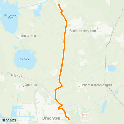 Arriva Drogeham - Drachten, Transferium Oost map