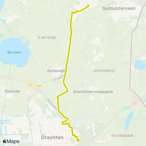 Arriva Harkema - Drachten, Transferium Oost map