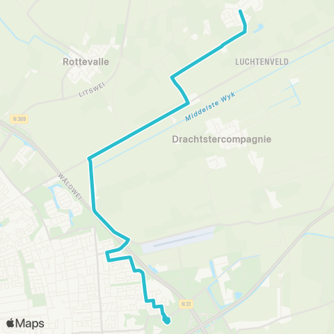 Arriva Houtigehage - Drachten, Transferium Oost map