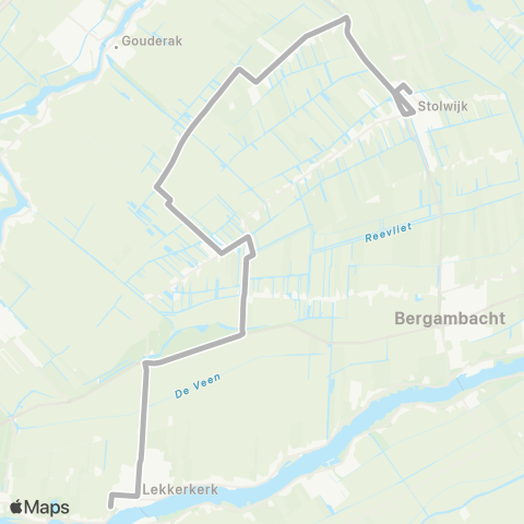 Arriva Lekkerkerk via Berkenwoude - Stolwijk map