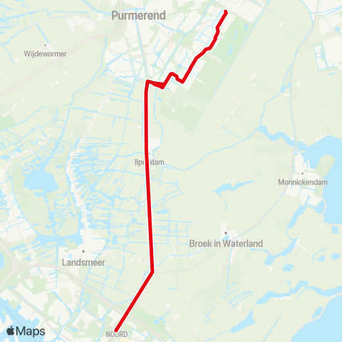 R-net Amsterdam Noord - Purmerend De Purmer map