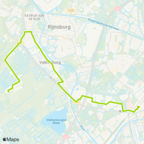 Arriva Leiden Centraal via Valkenburg - Unmanned Valley map