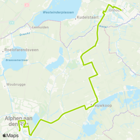 Arriva Alphen aan den Rijn via Zevenhoven - Uithoorn map