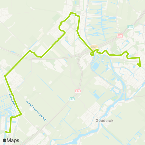 Arriva Rotterdam Nesselande - Gouda map