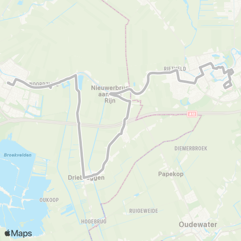 Arriva Bodegraven via Woerden - Bodegraven map