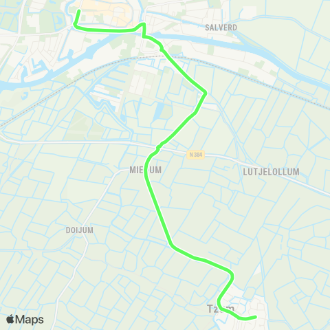 Arriva Tzum, Vrijburgstraat - Franeker, Voorstraat map