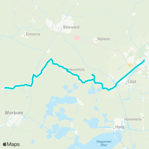 Arriva Ferwoude - Sneek map