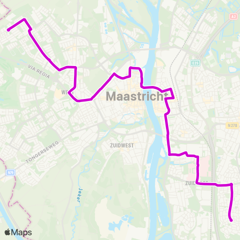 Arriva Malberg via MUMC - De Heeg map