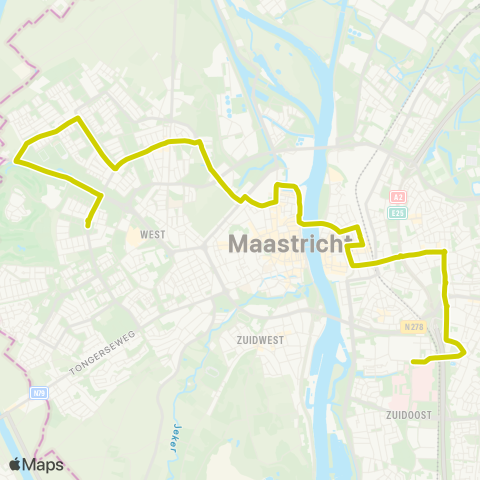 Arriva MUMC / MECC via Sibemaweg - Caberg / Pottenberg map