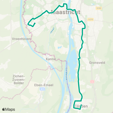 Arriva Daalhof via Station en MUMC - Eijsden map