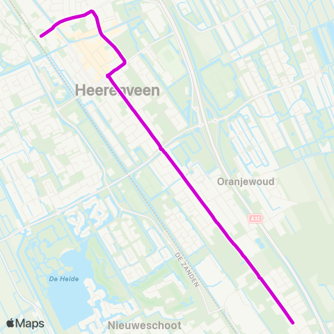 Arriva Oudeschoot - Heerenveen, Busstation map