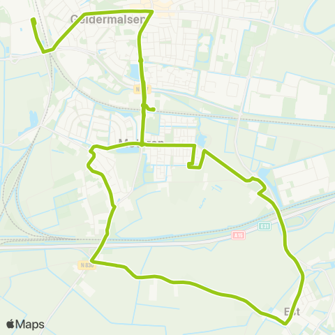 Arriva Geldermalsen via Est - Geldermalsen map